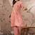 Peach cotton stitched top with stitched cotton bottom and - dupatta 3/4 sleeve printed straight top