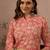 Peach cotton stitched top with stitched cotton bottom and - dupatta 3/4 sleeve printed straight top