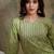 Green cotton stitched top with stitched cotton bottom and - dupatta 3/4 sleeve printed straight top