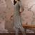 Grey cotton stitched top with stitched cotton bottom and - dupatta 3/4 sleeve printed straight top
