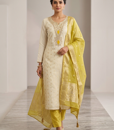 Elegant simmer butti embroidered dress material with simmer dupatta