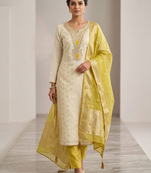 Elegant simmer butti embroidered dress material with simmer dupatta