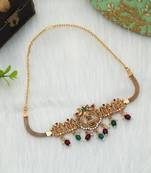 Maroon & green color choker temple necklace