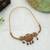 Maroon & green color choker temple necklace