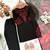 Premium kids black silk-blend kurta set with maroon embroidery work and dupatta