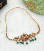 Rani & green color choker temple necklace