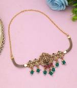 Rani & green color choker temple necklace