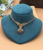 Rani & green color choker temple necklace