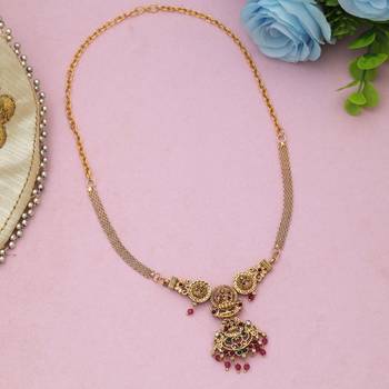 Rani & green color choker temple necklace 2
