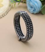 Silver color oxidised openable bracelet