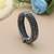 Silver color oxidised openable bracelet