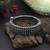 Silver color oxidised openable bracelet