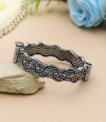 Silver color oxidised openable bracelet