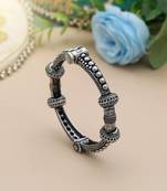 Silver color oxidised openable bracelet