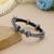 Silver color oxidised openable bracelet