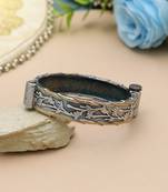 Gold & silver color two tone oxidised openable bracelet