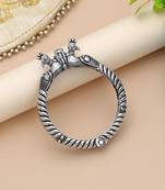 Silver color oxidised openable bracelet