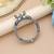 Silver color oxidised openable bracelet