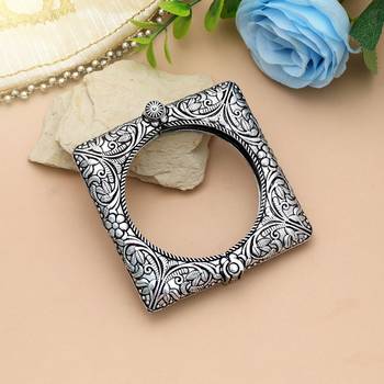 Silver color oxidised openable bracelet 1