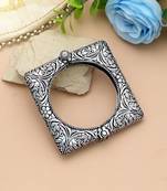 Silver color oxidised openable bracelet