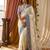 Ivory Color embroidery sequence work Silk Blend Saree