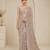 Cream color luxury dual sequin work saree with mulberry silk blouse