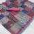 Beige & maroon printed linen blend casual saree with patchwork design & unstitched blouse