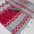 Black & red printed linen traditional saree with unstitched blouse