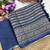Black & beige printed linen blend traditional saree with unstitched blouse