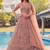 Glowing Peach Embroidered Net Wedding Wear Lehenga Choli with Dupatta