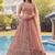 Glowing Peach Embroidered Net Wedding Wear Lehenga Choli with Dupatta