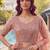 Glowing Peach Embroidered Net Wedding Wear Lehenga Choli with Dupatta