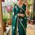 Green Color embroidery beats work Silk Blend Saree