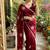 Maroon Color embroidery beats work Silk Blend Saree
