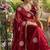 Maroon Color embroidery beats work Silk Blend Saree