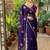 Purple Color embroidery beats work Silk Blend Saree