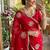 Red Color embroidery beats work Silk Blend Saree
