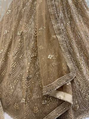 Luxurious Gold Sequins Net Reception Wear Lehenga Choli With Dupatta 7