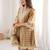 Incredible Golden Mirror Work Tissue Party Wear Co-ord Set With Batwa