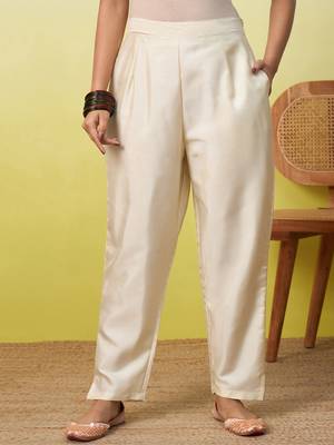 Beige women kurta pant dupatta set 4