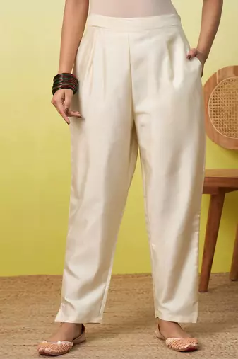 Beige women kurta pant dupatta set