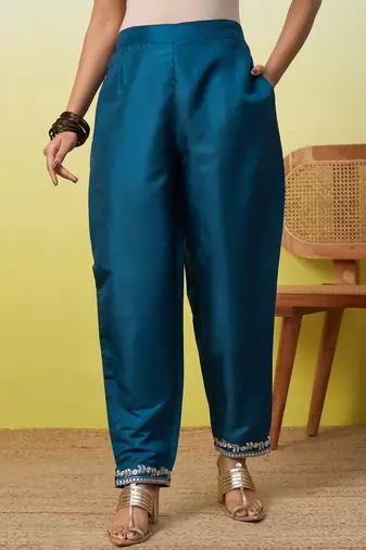 Blue women kurta pant dupatta set
