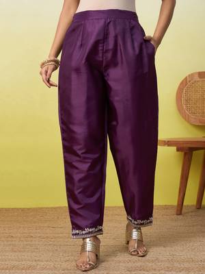 Purple women kurta pant dupatta set 4