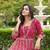 Pink chinon stitched gown with dupatta full sleeve embroidered anarkali gown