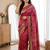 New Designer Roman Silk Printed With Real Mirror Work Women's saree With Blouse Set