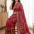 New Designer Roman Silk Printed With Real Mirror Work Women's saree With Blouse Set
