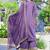 Purple vichitra silk embroidered straight kurta set with dupatta & full sleeves