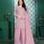 Light pink chinon stitched top with stitched chinon bottom and chinon dupatta 3/4 sleeve embroidered straight kurta