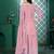 Light pink chinon stitched top with stitched chinon bottom and chinon dupatta 3/4 sleeve embroidered straight kurta