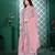 Light pink chinon stitched top with stitched chinon bottom and chinon dupatta 3/4 sleeve embroidered straight kurta